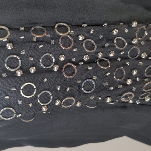 Robert Rodriguez Beaded Embellished Faux Wrap Silk Little Black Dress 10 - Picture 3 of 9